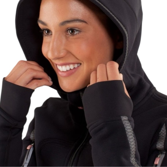 LULULEMON Special Edition Uba Hoodie Reflective Black Fitted Jacket Size 4 - Picture 11 of 12